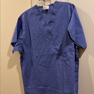 Unisex periwinkle Blue V-Neck Scrub Top